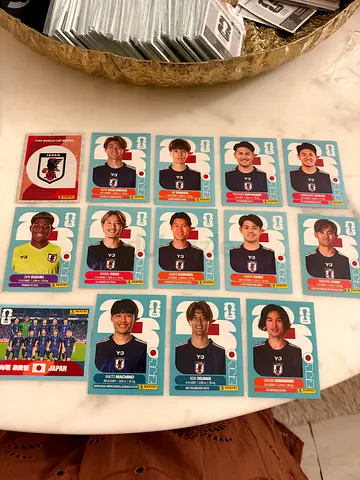 Collection of 12 Soccer Trading Cards - Team and Player Stickers Japan