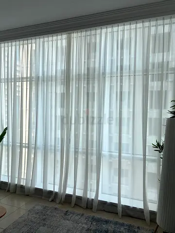 White semi sheer curtains - used, clean, 1 pair