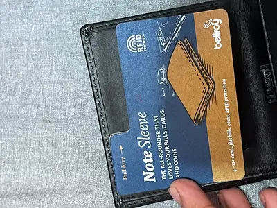 Bellroy slim leather bifold wallet with RFID - black