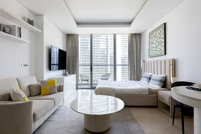 Fully furnished apartment | Private balcony | City view | Prime Business Bay location
