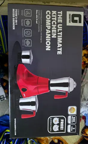Greeps 750W 3-in-1 Mixer Grinder - Red (Boxed)