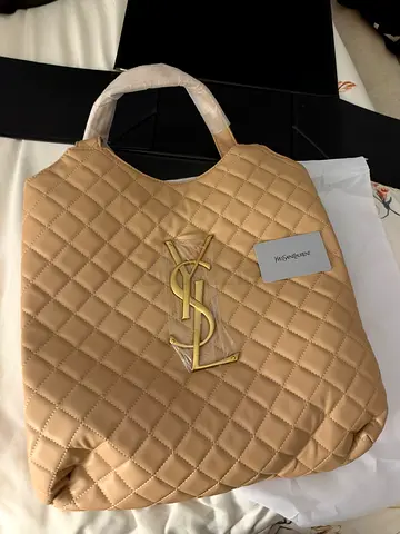 Saint Laurent (YSL) Icare Maxi Tote Bag – Beige