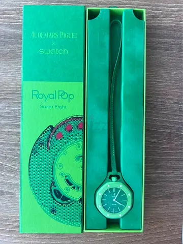 Audemars Piguet x Swatch RoyalPop Green Eight Pocket Watch - FULL SET NEW