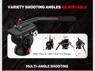iFootage KOMODO K5s Fluid Head Panoramic Head Camera Tripod Hydraulic Damping