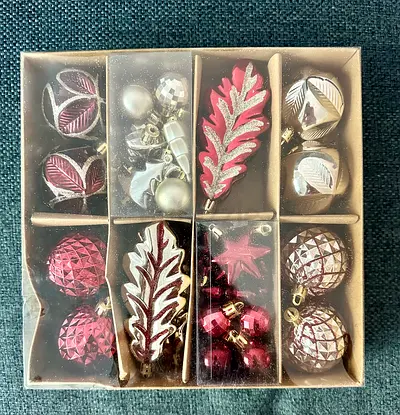 Christmas Deciration Box of tree baubles