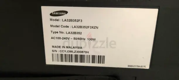 Samsung 32" LED TV (Model LA32B352F3) -only power problem