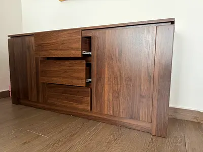 Wooden Sideboard / Buffet Cabinet - Dark Walnut Finish