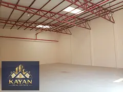 New warehouse for rent, 2,500 square feet, with 27 kW of electricity, for 85,000 AED per year.
