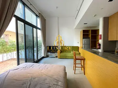 Furnished Studio with Private Garden for Rent – AED 38,000 Yearly 🌿🏡