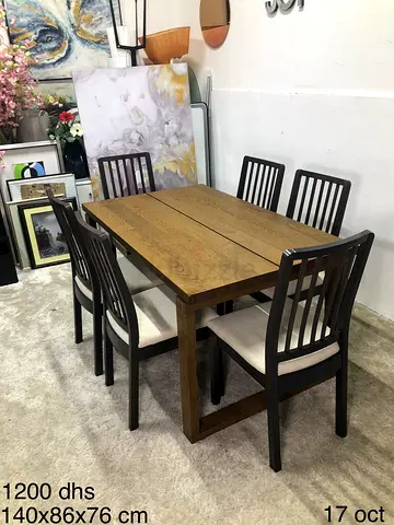 IKEA ÅLHULT Dining table with 6 chairs (140x86x76 cm)