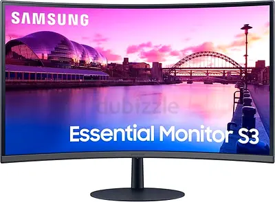 Samsung Essential Monitor 27 Inch Curved Line on Screen (Hdmi, DP, USB Full HD Slim Bezel Less