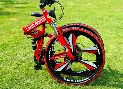 Red Land Rover Folding Mountain Bike - 26" Wheels, Good Condition