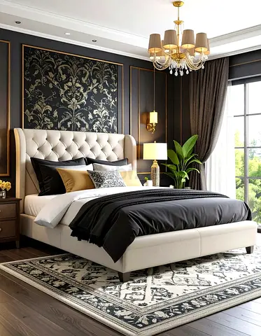 New elegant beautiful 160*200 queen size bed with tufted button design