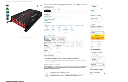 Pioneer GM-A6704 1000W 4-Channel Car Amplifier – Excellent Condition with Free Delivery Available