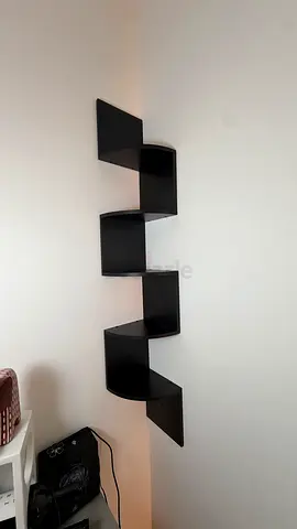 Modern Black Corner Wall Shelf