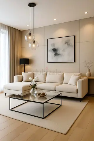 Elegant style off white colour L shaped 4 seater corner sofa.