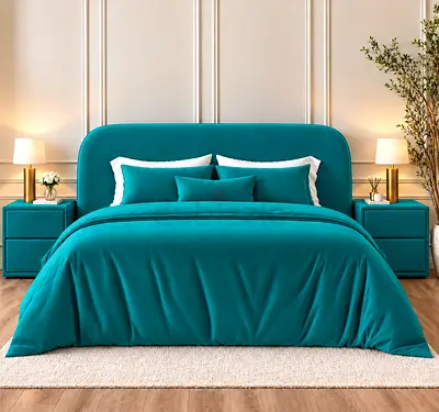 New Teal upholstered king bed with storage base - modern king size bed frame
