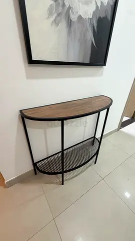 Used Modern Console Table – Steel Frame & MDF Top | Like New