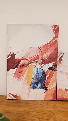 Free Abstract Red & Blue Canvas Art Panel - 2