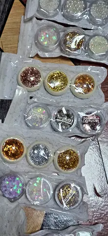 Set of Nail Art Glitters and Sequins - Mixed Colors, new