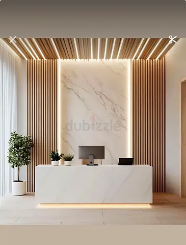 Architectural Luxury: Premium Marble Top Reception Desk for Corporate Suites