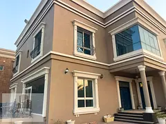 For rent: a two-story villa with a spacious area in Sharjah – Al Qaranin 3 area. The design is two