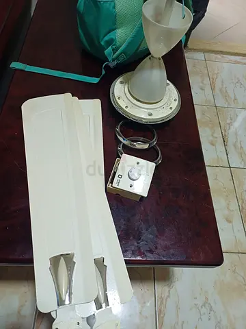 Ceiling fan with blades and wall control - used, parts included