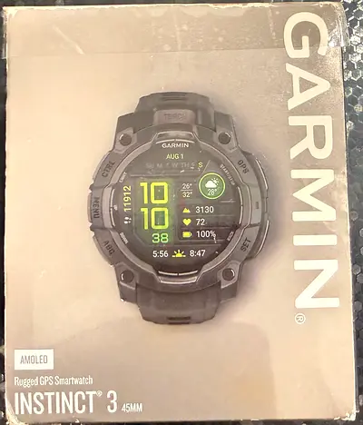 Garmin Instinct 3 Rugged GPS Smartwatch 45mm - Boxed