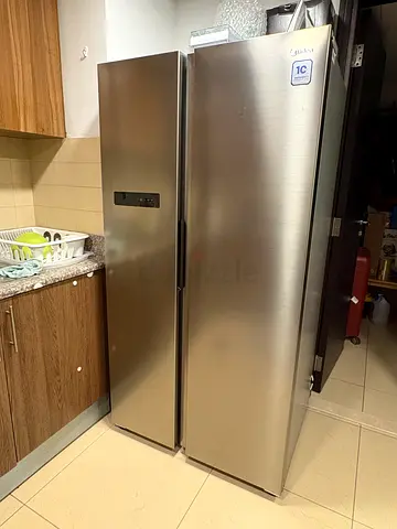 MIDEA Stainless Steel Double Door Refrigerator - Ver good Condition, Warranty 1 year