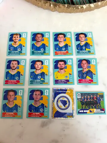 Collection of Bosnia Player Trading syickers -of 12