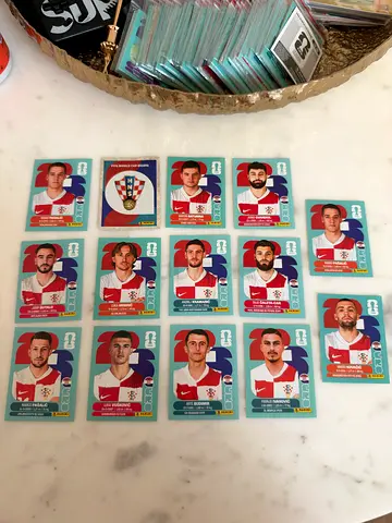 Collection of 12 Panini-style Football Player Sticker -CRO