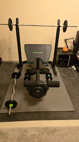 Adjustable Weightlifting Bench with Barbell Set