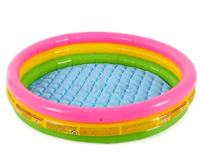 Inflatable Baby/Kids Paddling Pool - Rainbow Triple-Ring, Good Condition