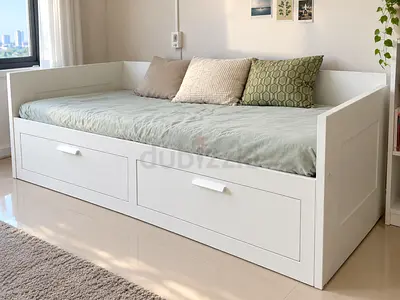 IKEA White Storage Daybed with 2 Drawers