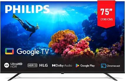 PHILIPS 75 INCH UHD 4K HDR GOOGLE SMART TV LIKE NEW