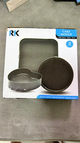 Set of 3 Non-stick Springform Cake Moulds (Round, Heart, Square) - New in Box