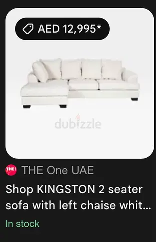 THE ONE KINGSTON 2-Seater sofa with left chaise off white,light beige