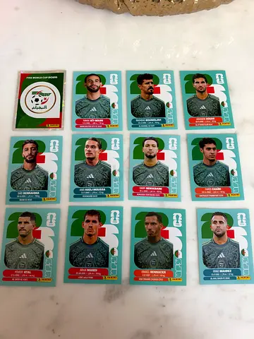 Lot of 11 Panini-style ALG football player trading stickers