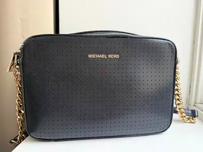 Authentic Michael Kors Perforated Leather Crossbody Bag