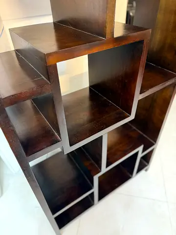 marina home Dark Wood Modular Display Shelf / Bookcase - 8 Open Cubes
