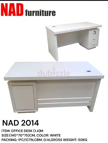 140Cm Brand New White Office Desk
