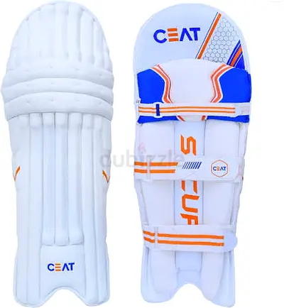 CEAT Cricket Batting Leg Guards (Pads) with Black Pad cover - Excellent Condition