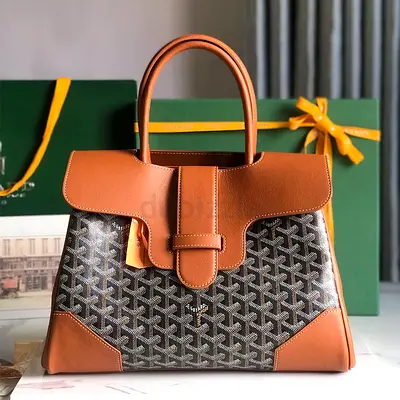 Goyard Saigon tote bag in Black & Tan