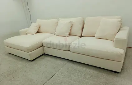 Pottery barn beige color lshape sofa