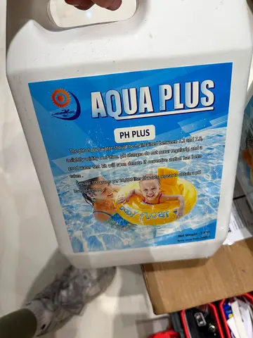 6 bottles (5L each) of Aqua Plus pH Plus Pool Chemical - 5L Container