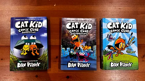 Set of 3 Cat Kid Comic Club Graphic Novels by Dav Pilkey