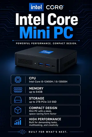 Intel Core Mini PC - i5/i7, up to 64GB RAM, up to 2TB PCIe SSD