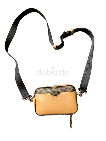 Authentic Fendi Zucca MIni Shoulder handBag in Brown