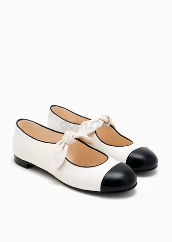 Chanel Lambskin Bow Mary Jane Flats