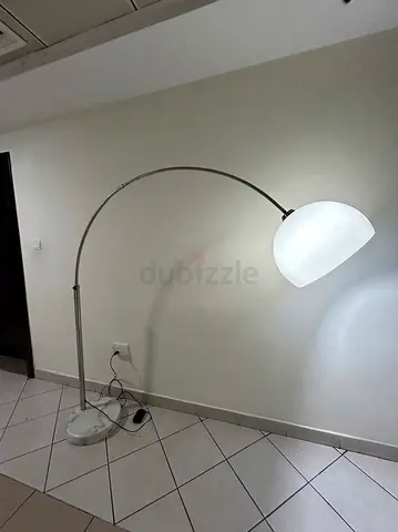 80s KARE DESIGN ARC FLOOR LAMP WITH WHITE ACRYLIC GLASS SHADE